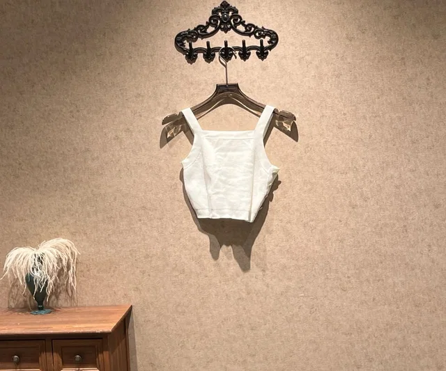 Chanel White Side-Button Knit Camisole / Size 36 / 99% New / 42613 in White from Luxury Promise