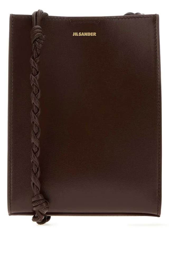 Jil Sander Braided Leather Shoulder Bag — Brown in Brown Leather from HEWI