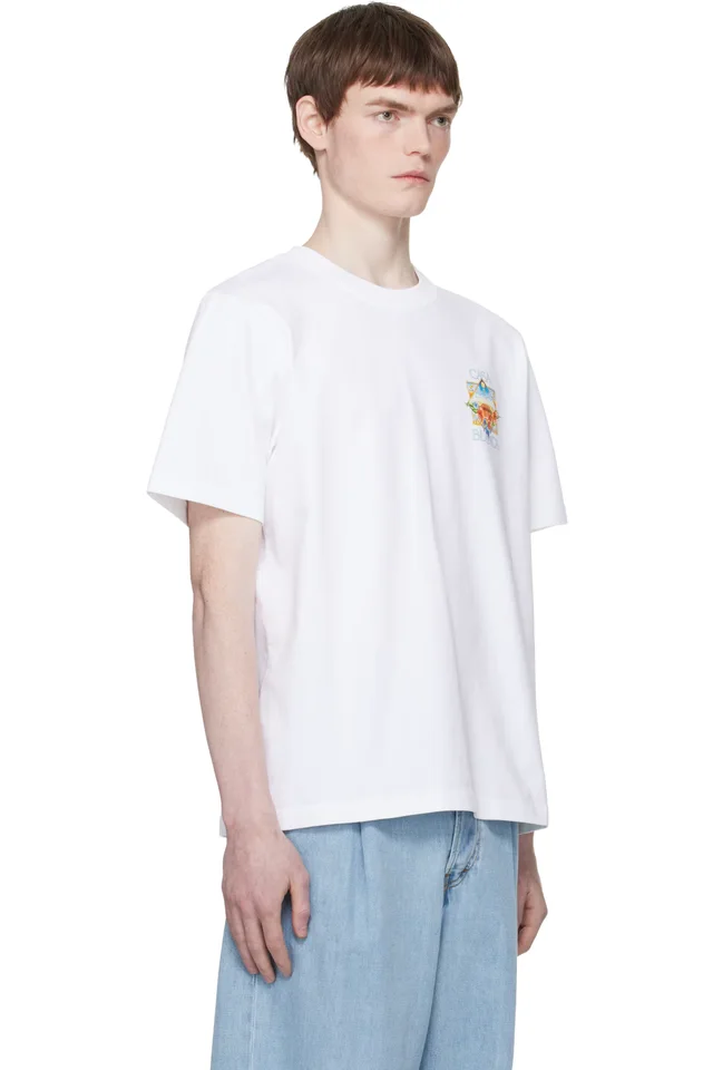 Casablanca White Tennis Landscape Classic T‑shirt, photo 2 of 4 from SSENSE