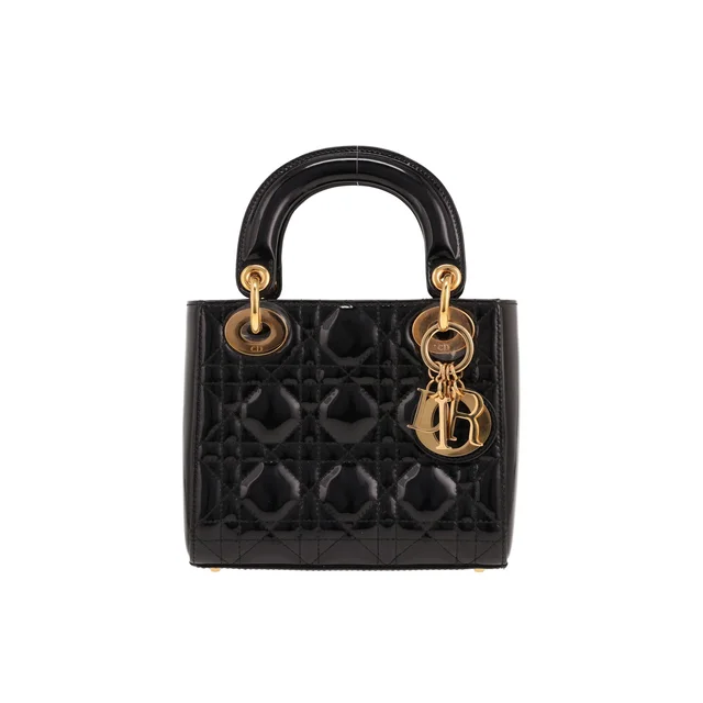 Lady Dior mini handbag in black patent leather in Black Patent leather from Collector Square, photo 2 of 3
