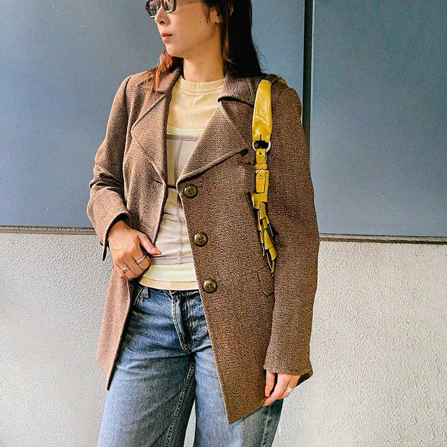 Dior Wool Design Jacket #11 Brown in Brown Wool from VINTAGE QOO TOKYO