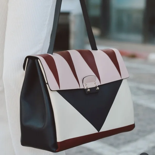 Valentino Garavani Mime Colorblock Calfskin Leather Top Handle Bag Shoulder Stra in blue|red Calfskin from Poshmark