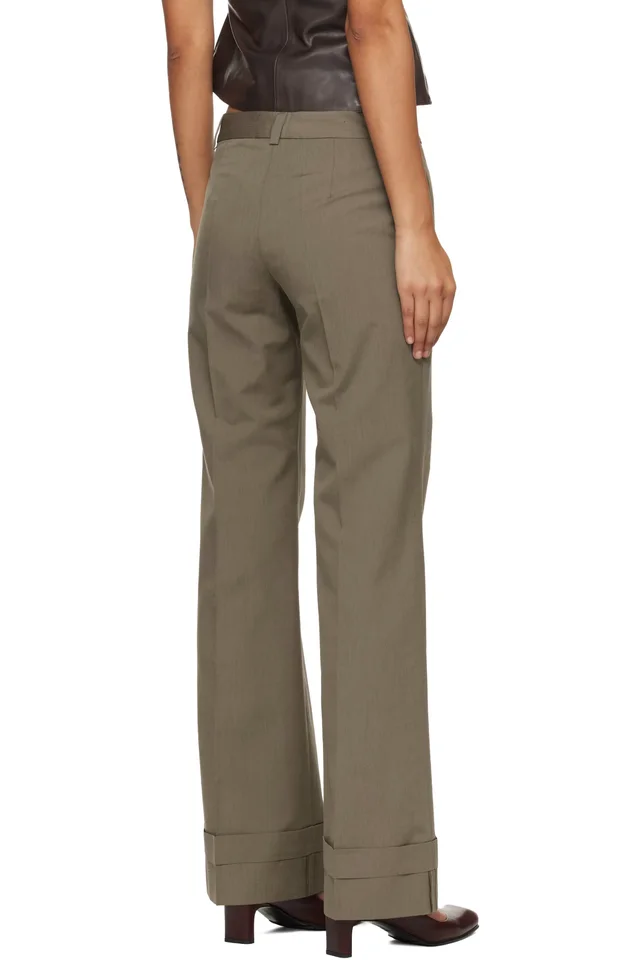 OUR LEGACY Khaki Hip Trousers, photo 3 of 4 from SSENSE