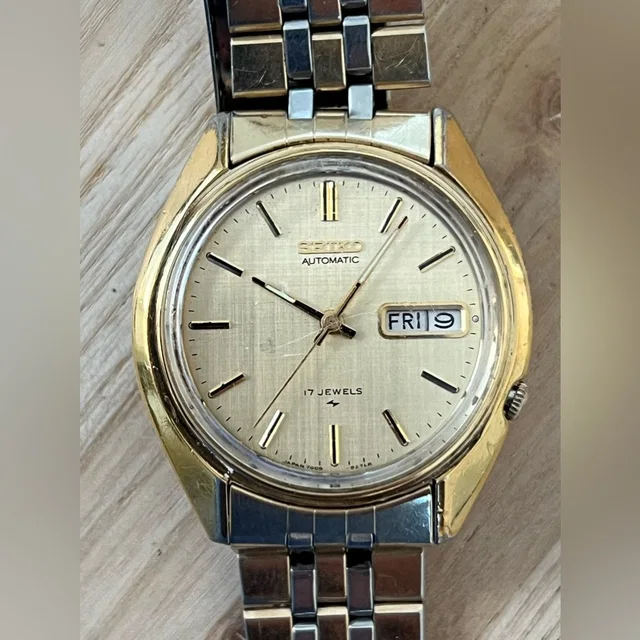 Seiko Automatic Rare Vintage Men’s Watch Two-Tone Bracelet Gold-Tone Dial Date in gray|gold|silver from Poshmark
