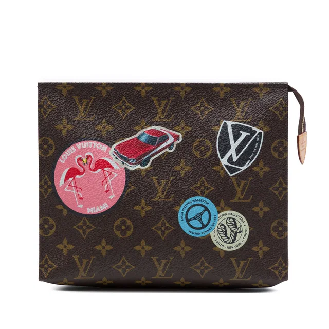 Brown Louis Vuitton Monogram World Tour Toiletry Pouch 26 Clutch Bag in Brown Coated canvas from Designer Revival