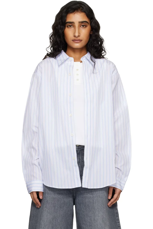 mfpen White & Blue Evening Shirt, image 1 of 1 from SSENSE