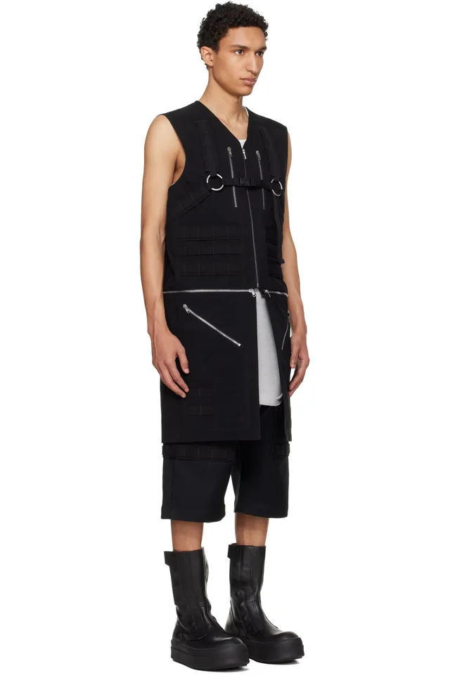 Rick Owens Black Temple Blixa Utility Vest, photo 2 of 2 from SSENSE