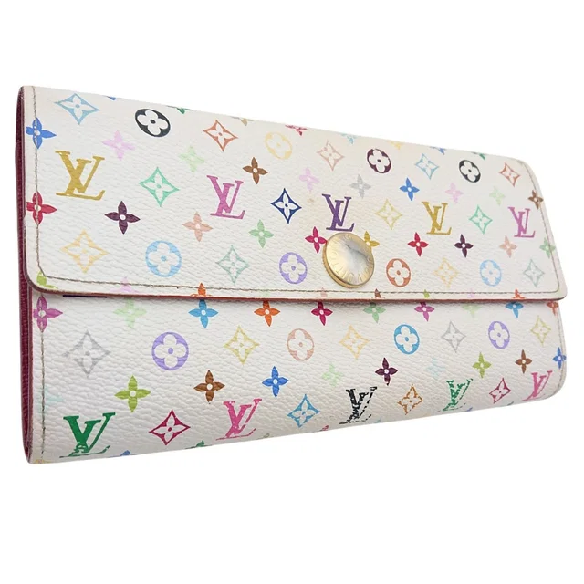 Louis Vuitton Sarah Multicolor Fig Wallet Fold in Multicolor Leather from The Reluxe