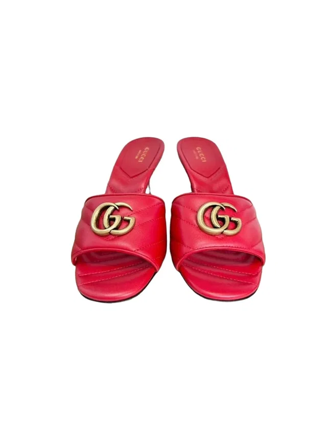 Gucci Double G Red Slides - 38 in Red from Luxury Promise
