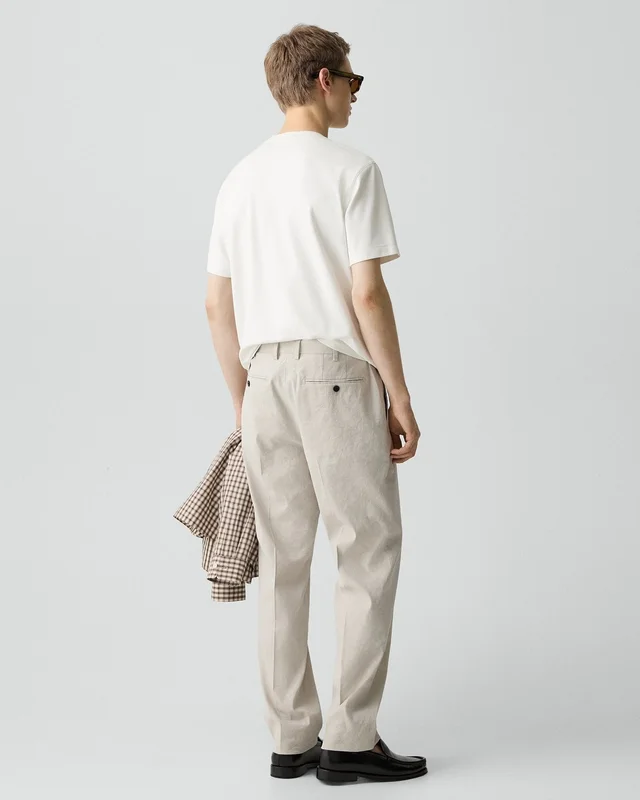 Theory Standard Pant in Good Linen in SILVER CLOUD 62% Linen, 36% Viscose, 2% Elastane, photo 10 of 12 from Theory