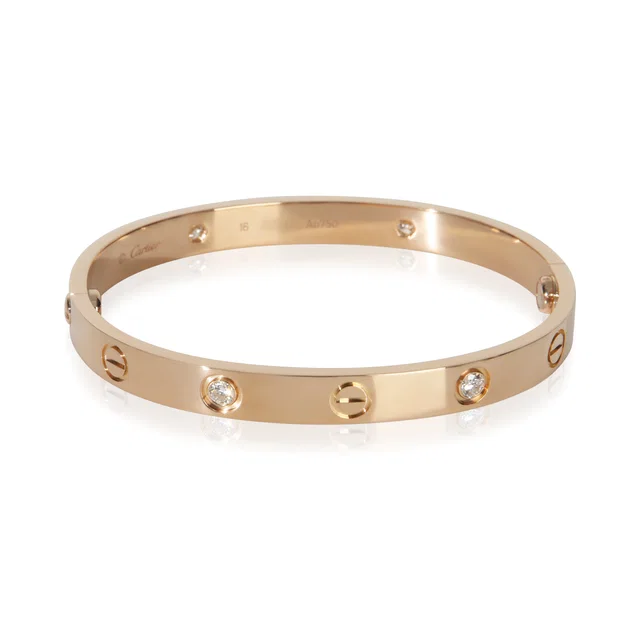 Cartier Rose Gold Diamond Love Bracelet 18k in Pink from HEWI