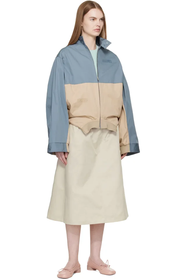 MM6 Maison Margiela Blue & Tan Sports Jacket, photo 4 of 4 from SSENSE