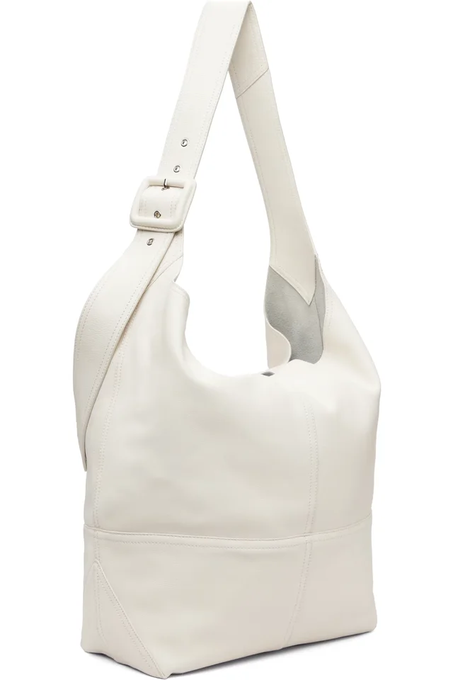 AMI Paris White Taurillon Leather Etienne Crossbody Bag, photo 2 of 4 from SSENSE