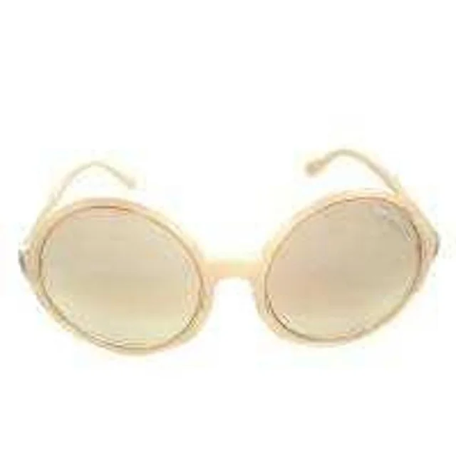 Tom Ford Women's Oversized Sunglasses - Cream/Gold in gold from Depop, photo 1 of 1