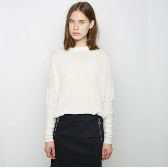 Acne Studios Delight Merino Wool Pullover Sweater Cream Size Small in White Wool from Poshmark