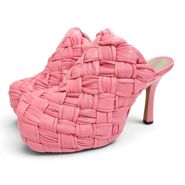 Bottega Veneta Intrecciato Leather Platform Sandals in Woven leather from LuxUness