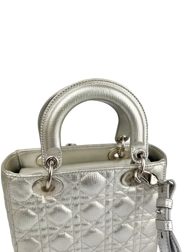 Dior Metallic Silver Calfskin Small Lady in Silver Calfskin from Season 2 Consign, photo 1 of 1