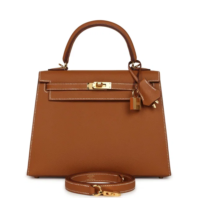 Hermès Kelly Sellier 25 Gold Epsom Gold Hardware in Gold Epsom leather from Madison Avenue Couture