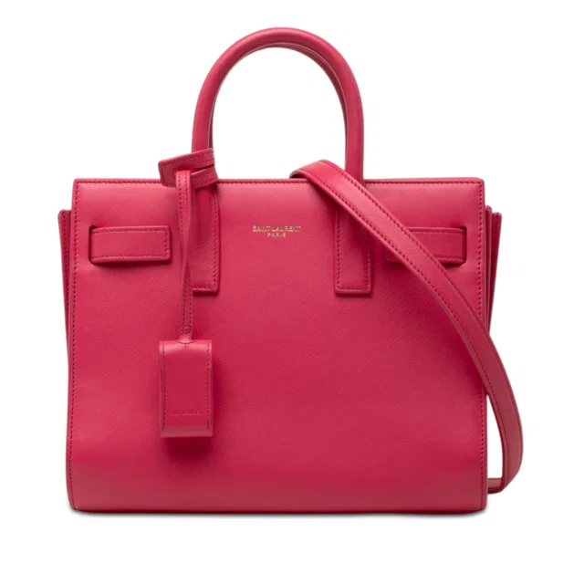 Pink Saint Laurent Nano Leather Sac De Jour Satchel in Pink Leather from Designer Revival