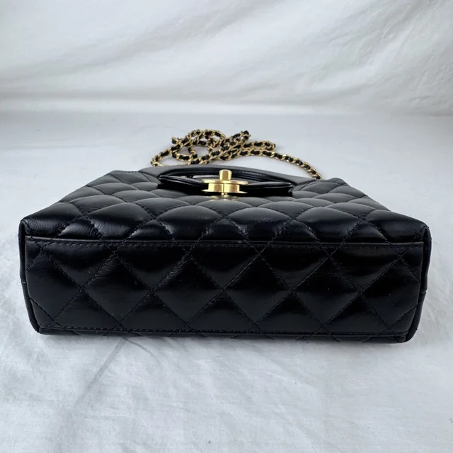 Chanel Mini Kelly Bag in Metal, quilted calfskin, Shiny leather from Reowned, photo 6 of 9