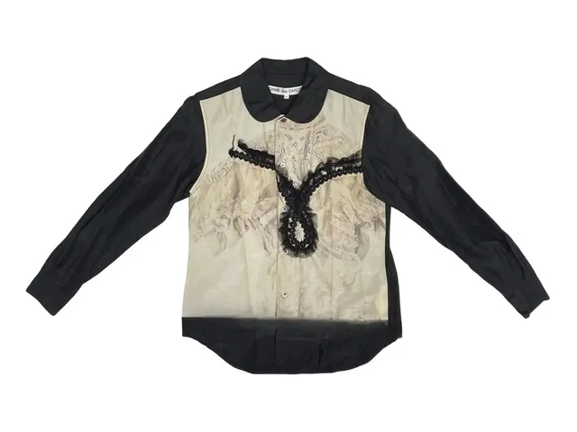 Comme des Garçons 05aw Broken Bride Lace Shirt/I in black from Grailed