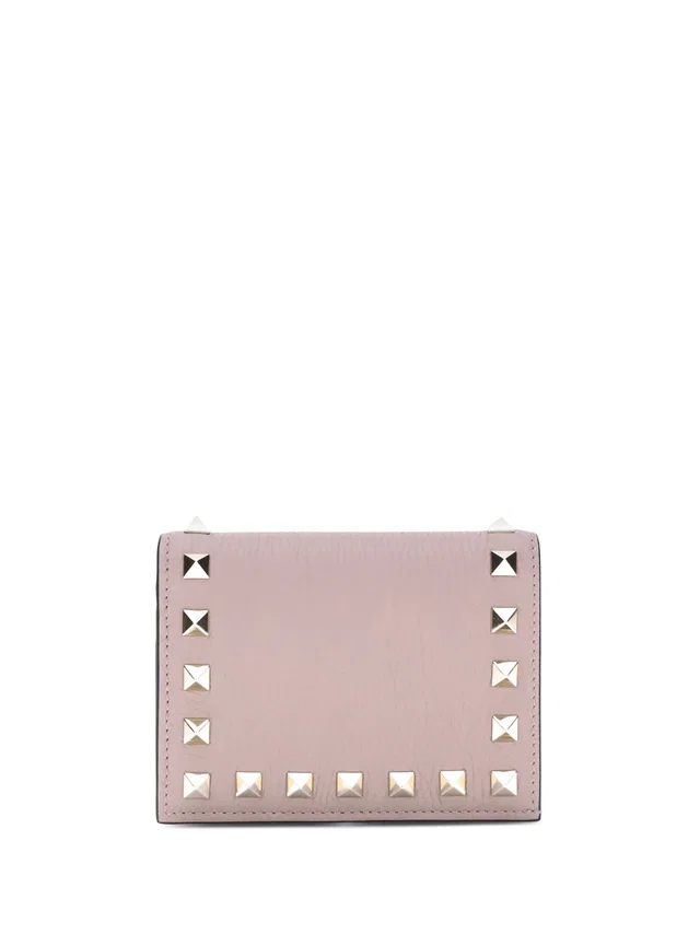Valentino Garavani Rockstud Wallet — Pink Calf Leather Bos Taurus in Pink Calfskin from HEWI