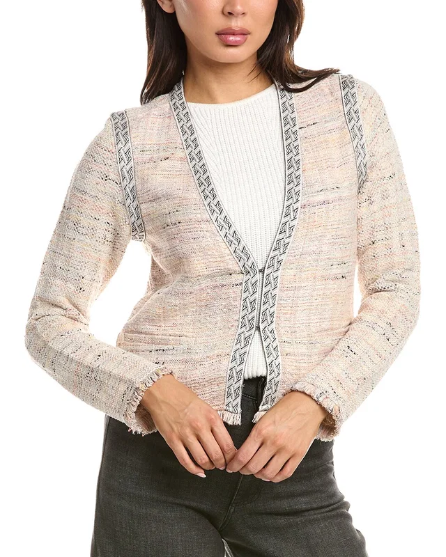 NIC+ZOE Contrast Trim Knit Jacket, image 1 of 1 from Gilt