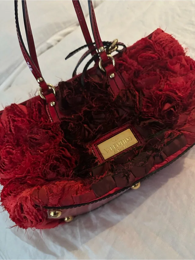 Valentino Garavani Silk Rose Handbag in red Silk from Poshmark