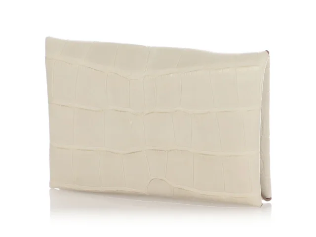 Hermès Beton Matte Alligator Calvi Card Holder in Crocodile from Ann's Fabulous Finds, photo 3 of 11