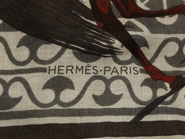 Hermès Imprimeur Fou Charabia Cashmere Silk Shawl 140cm in Silk from Ann's Fabulous Finds, photo 2 of 5