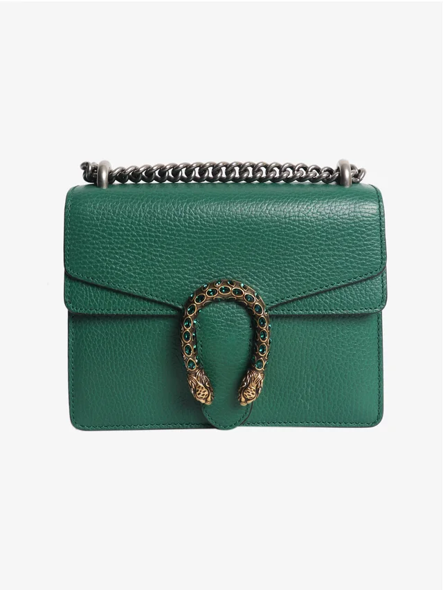 Gucci Green Dionysus leather shoulder bag in Green Leather from Sign of the Times