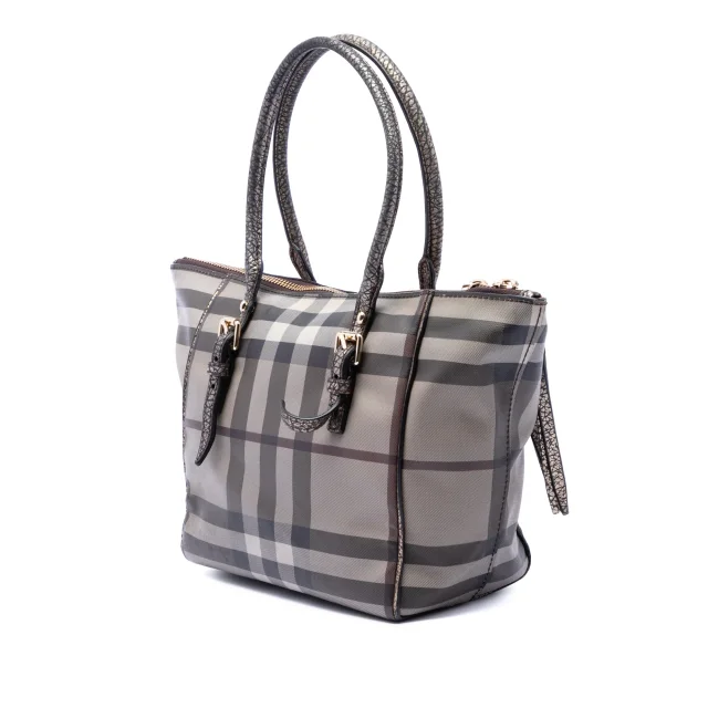 Beige Burberry Small Smoke Check Coated Canvas Salisbury Tote in Beige Coated canvas from Designer Revival, photo 2 of 6