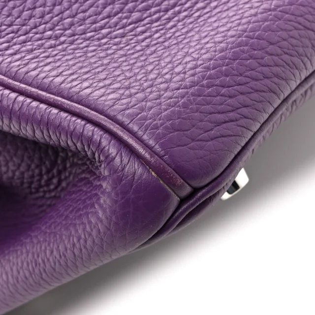 Hermès Taurillon Clemence Birkin 30 Ultraviolet in Clemence leather from FASHIONPHILE, photo 11 of 14