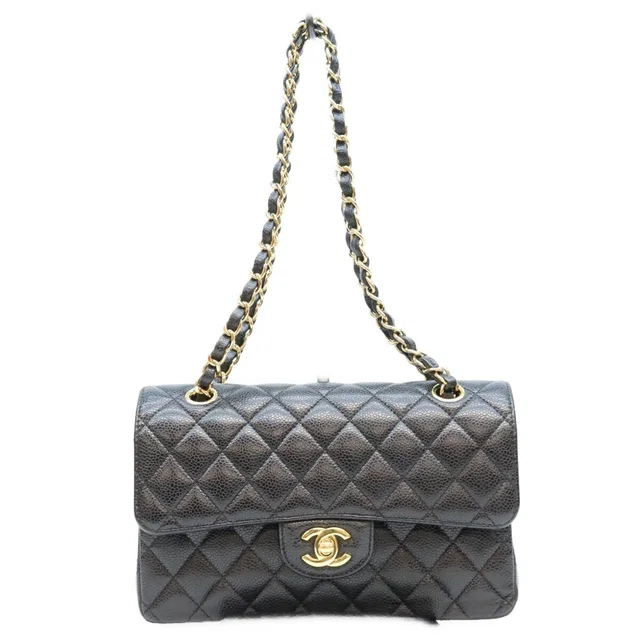 Chanel Black Caviar Quilted 23 Shoulder Bag in Black Caviar leather from The Reluxe
