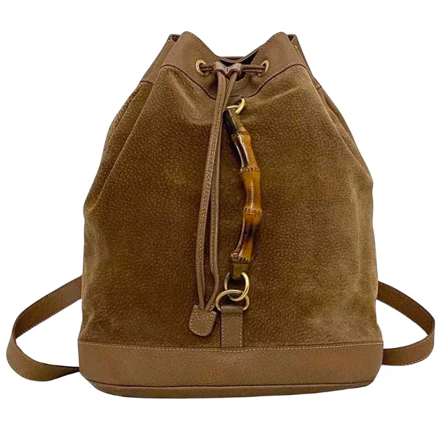 Gucci Bamboo backpacks in Suede from The Brand Collector, photo 1 of 1