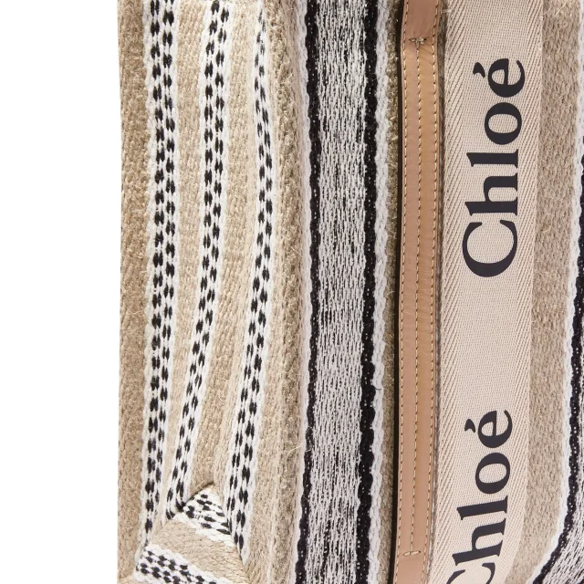 Chloé Woody Medium Tote Bag in beige, photo 3 of 5 from ShopSimon