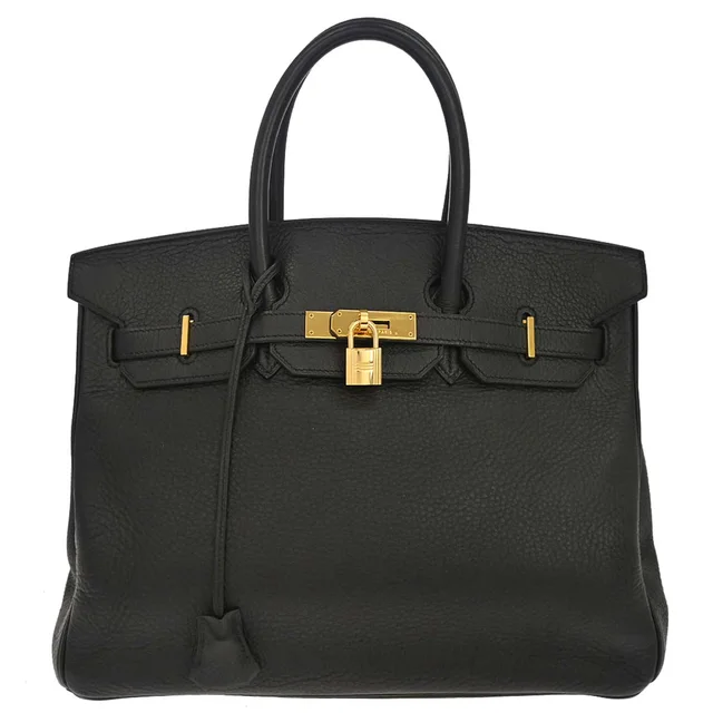 Hermès Black Taurillon Clemence Birkin 35 Handbag in Black Clemence leather from AMORE Vintage Tokyo