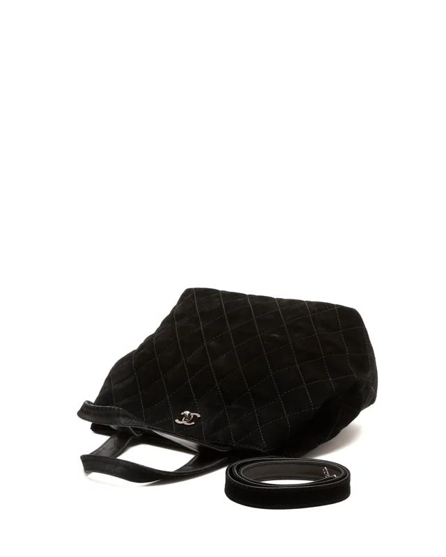 Chanel CC Suede Turn Lock Tote Bag in Suede from A Retro Tale, photo 4 of 8