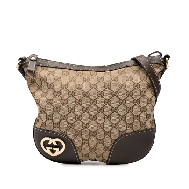 Tan Gucci GG Canvas Lovely Crossbody in Brown Canvas from Designer Revival