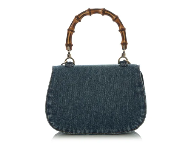 Gucci Small Denim Bamboo 1947 Top Handle Bag in Denim from Ann's Fabulous Finds, photo 4 of 9