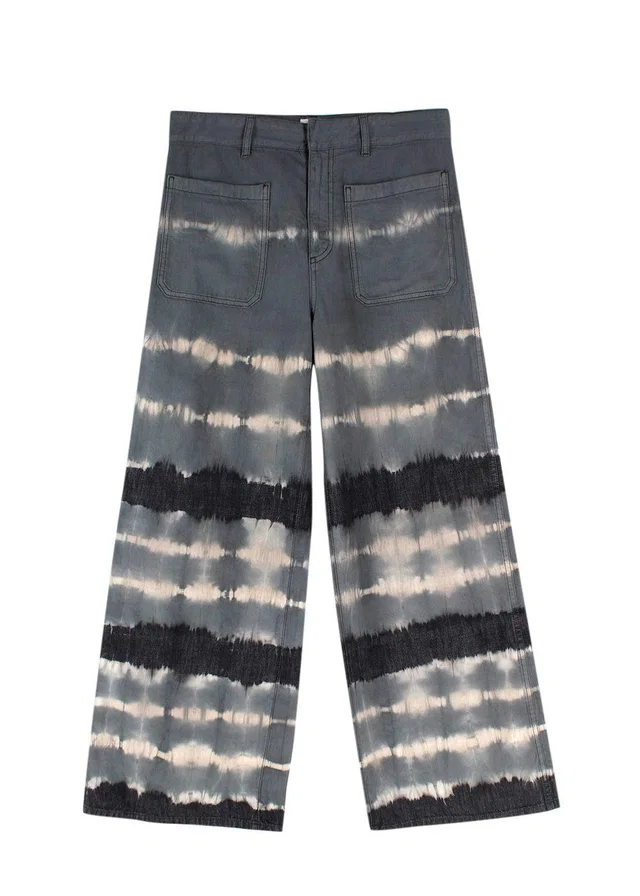 Dior Grey Tie Dye Wide Leg Jeans in Grey from HEWI