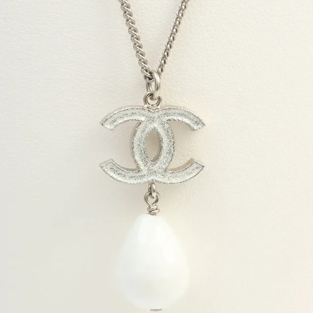 Chanel 2010 CC Mark Swing Necklace - Silver in Silver from VINTAGE QOO TOKYO, photo 2 of 2
