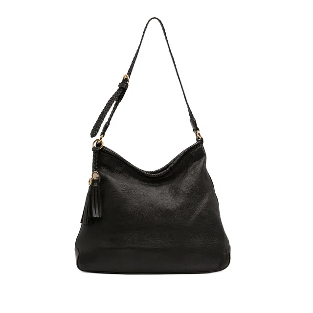 Black Gucci Leather Marrakech Shoulder Bag in Black Leather from Designer Revival