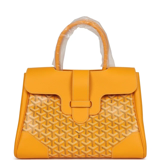 Goyard Saigon Tote Yellow Goyardine Canvas Palladium Hardware in Yellow Canvas from Madison Avenue Couture