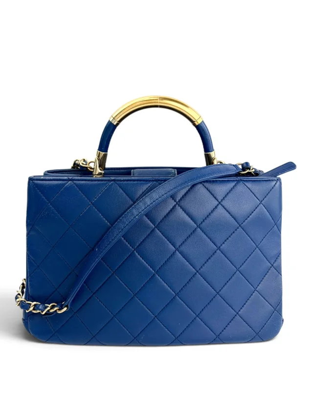 Chanel Blue Carry Chic Shopping Tote in Blue Lambskin from Season 2 Consign, photo 3 of 9