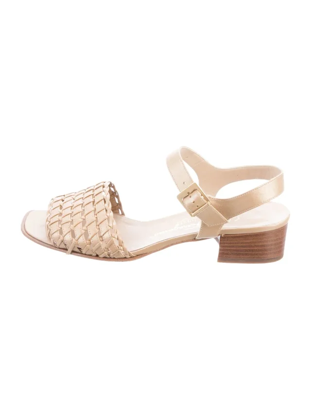 Ferragamo Leather Chain-Link Accents Sandals in Leather from The RealReal