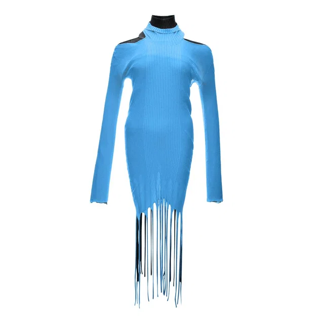 Bottega Veneta Blue Cotton Casual Dress in Blue Silk from HEWI