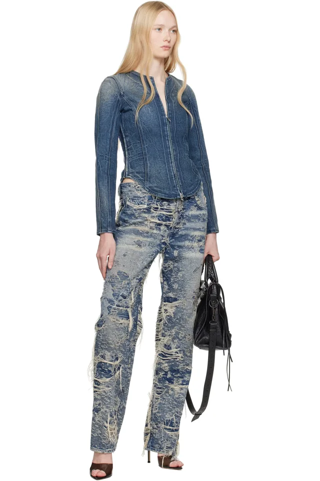 Diesel Navy De-Gary-Fsg Denim Jacket, photo 4 of 4 from SSENSE
