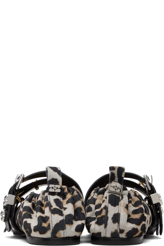 GANNI Brown & Black Sue Triple Ballerina Flats, photo 2 of 5 from SSENSE