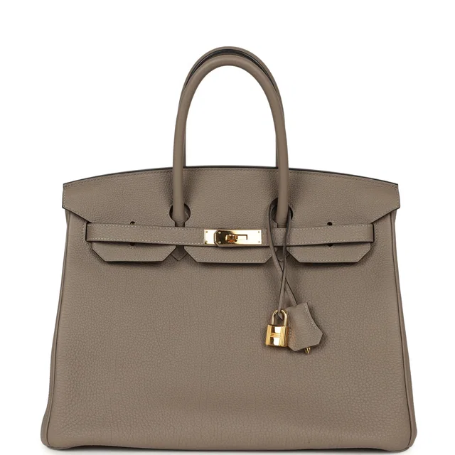 Hermès Birkin 35 Gris Asphalte Togo Gold Hardware in Grey Togo leather from Madison Avenue Couture